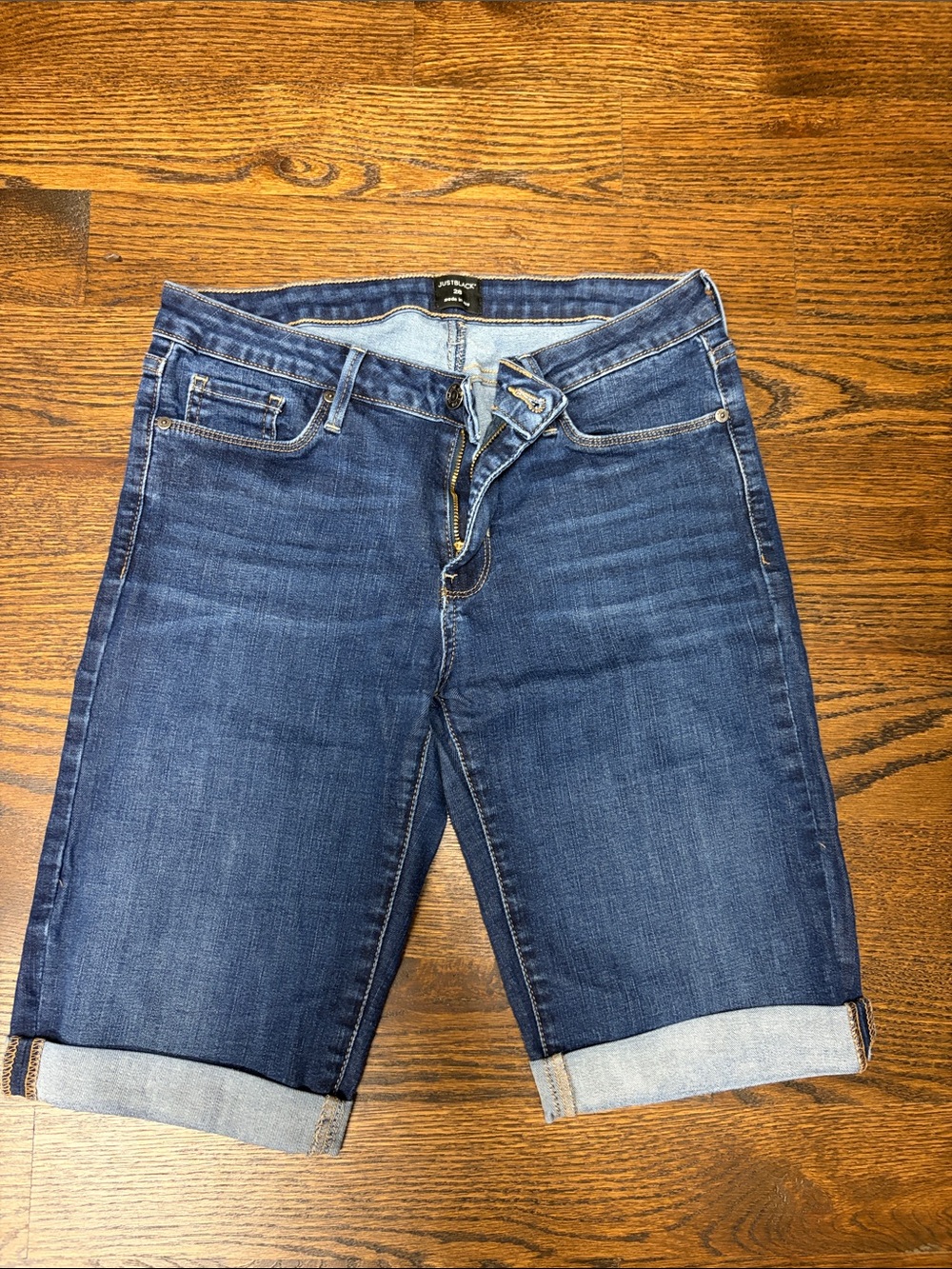 Just Black Dark Blue Denim Bermuda Shorts